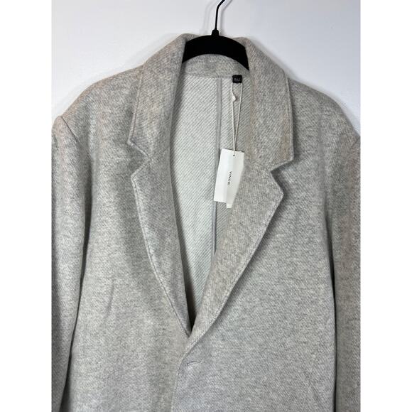 New Vince Men's Wool Fleece 2 Button Blazer Light Heather Gray XL Stretch - Picture 5 of 8